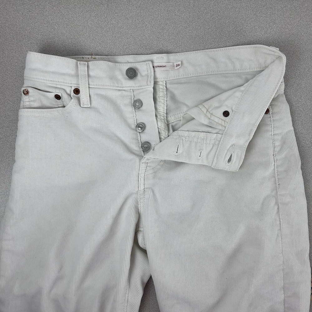 Levi's White Straight Leg Corduroy Jeans
